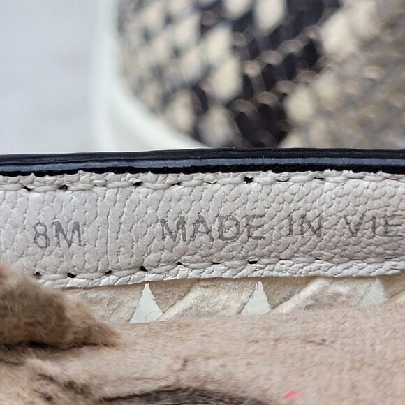 Tory Burch Huarache Weave Snakeskin Leather Slip On Sneaker Shoes Size 8 - Picture 6 of 8